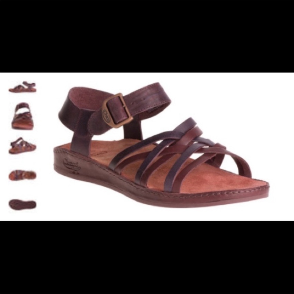 Chaco Fallon Java Leather Ankle Strap Sandals